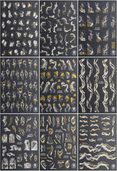 9 Blatt Nagelsticker Französische Spitzenmarmor Nagelaufkleber Selbstklebend Weißes Gold Nail Art Sticker Dekoration Nageldesign Zubehör