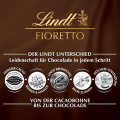 Lindt Chocolate | Set cadou FIORETTO Zabaione | 138g | 6 praline de ciocolată cu lapte cu umplutură de trufe Zabaione și topping crocant, conținând alcool | Cadou de ciocolată