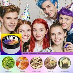 Teinture capillaire temporaire verte, ton de cheveux coiffant pour hommes femmes, pommade capillaire naturelle, cire de teinture capillaire pour fête, cosplay et Halloween, Noël, teinture capillaire temporaire en crème (100 g, vert) Naty Shop