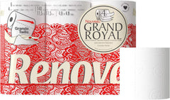 Papier toilette Renova Renova Grand Royal 4 épaisseurs - 6 rouleaux, Large (paquet de 5)