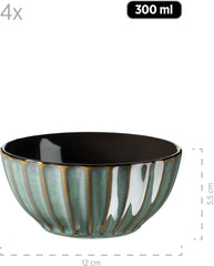 MÄSER 931966 Service de table Confino pour 4 personnes au look vintage moderne, service de petit-déjeuner 12 pièces Services de table Naty Shop