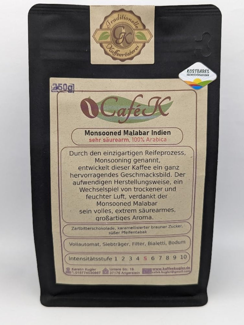24 - Café mousson artisanal Malabar India 1kg, grains de café