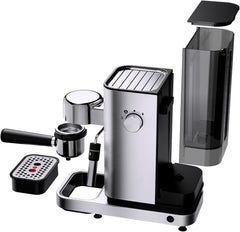 Machine à expresso WMF Lumero, porte-filtre, 1400 watts, porte-filtre, 3 inserts, pour 1-2 tasses à expresso, y compris pour capsules, 15 bars, porte-gobelet, mousseur à lait, acier inoxydable mat
