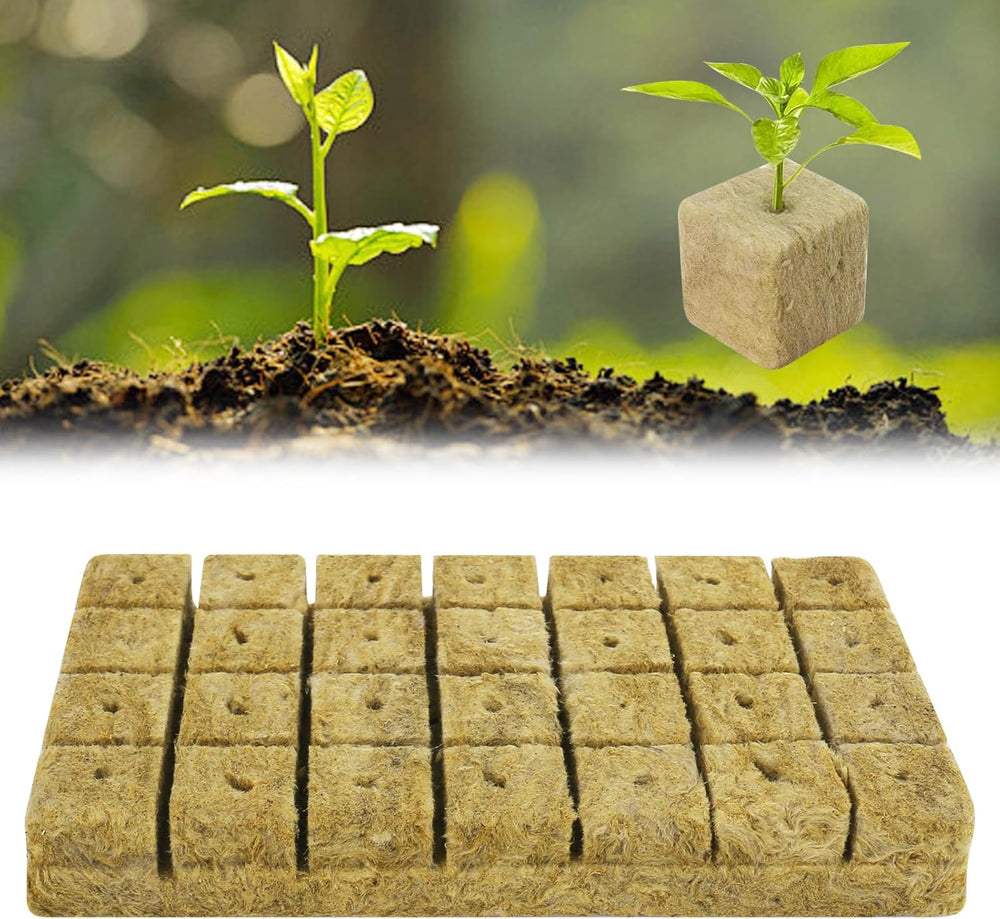 28 cubes de laine de roche, ensemble de laine de roche, tapis de culture en laine de roche, tapis de culture hydroponique sans sol, cube de laine de roche, cubes de laine de roche pour boutures, clonage, propagation 4*4*4 cm