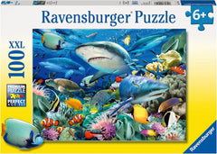 Puzzle enfant Ravensburger - 10951 Récif de requins - Puzzle monde sous-marin pour enfants à partir de 6 ans avec 100 pièces au format Xxl Puzzle Naty Shop Single