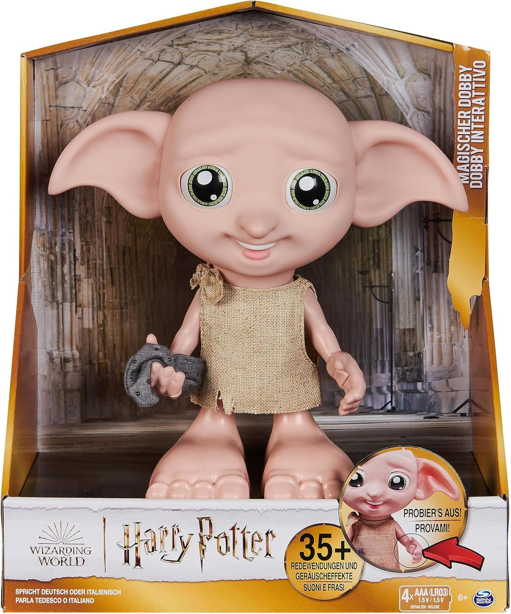Wizarding World Harry Potter - Poupée interactive Dobby House Elf avec plus de 30 sons, phrases et mouvements, allemand-italien, jouet pour 6 ans, article de fan Dolls Naty Shop Titre par défaut
