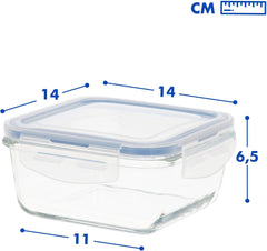 Max Home Lot de 8 récipients hermétiques en verre pour micro-ondes Boîte à lunch en verre Récipients alimentaires refermables 550 ml Couvercles transparents Récipients alimentaires (16538) Boîtes de conservation des aliments Naty Shop