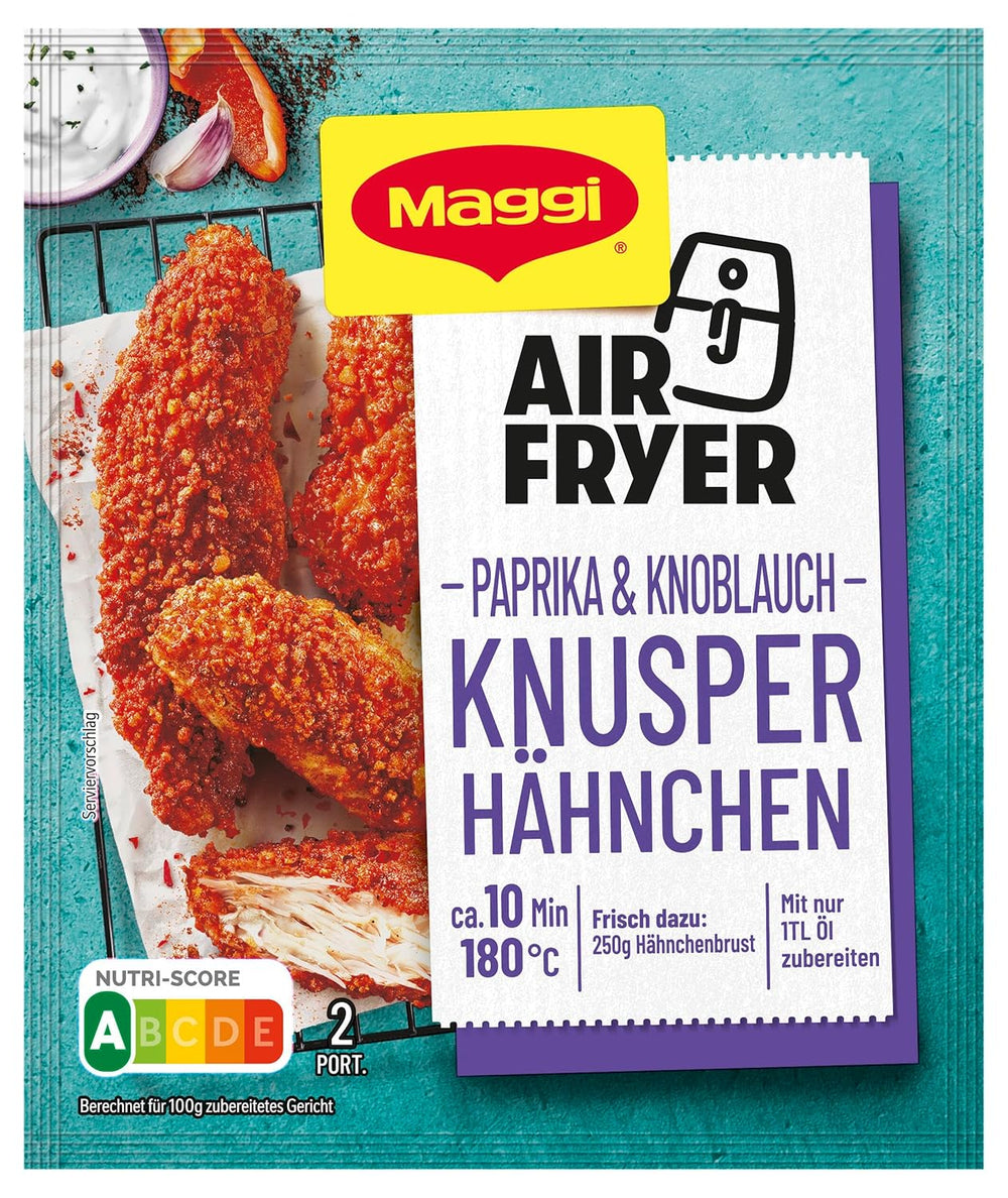 MAGGI Airfryer Knusper Hähnchen - Paprika et Knoblauch, 1er Pack (1 x 39g)