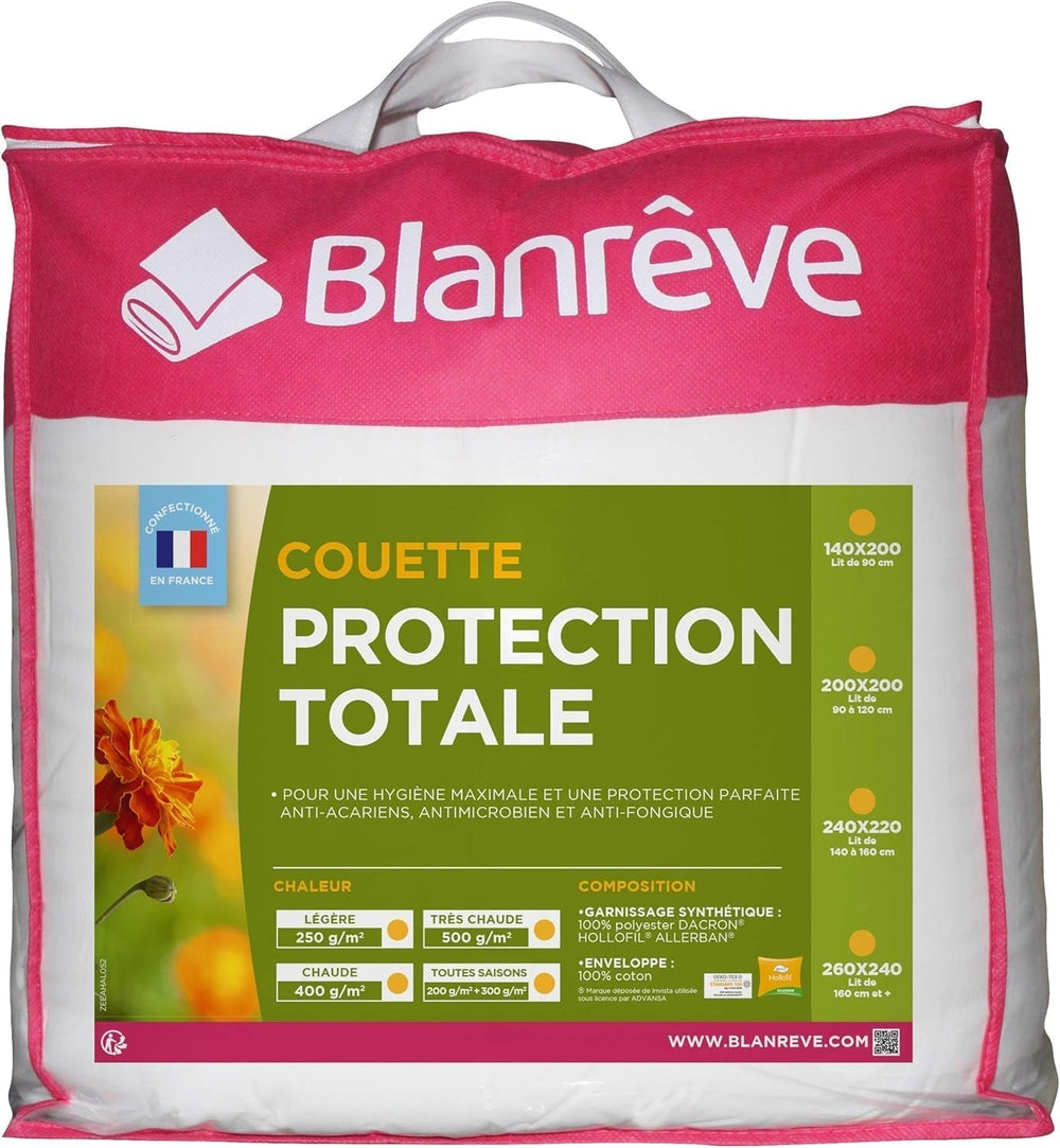 Blanrève Cthalvd011420 Housse de couette Hollofil Allerban coton blanc chaud 140 X 200 cm Couettes et couettes Naty Shop 140 X 200 Cm