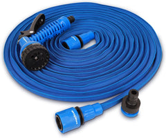 Goodyear - Tuyau d'arrosage 3 couches flexible, sans torsion et léger en latex et textile haute densité de 30 m, raccords rapides ½" et ¾" + pistolet 7 fonctions