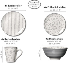 Service de table Sendai 16 pièces, True