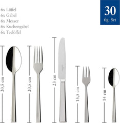 Villeroy & Boch - Ménagère en inox Victor, 30 pièces pour 6 personnes Cuisine Naty Shop