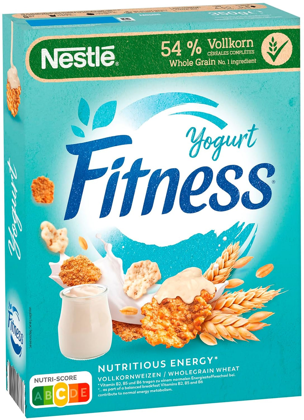 Iaurt Nestlé Fitness, cereale pentru micul dejun cu cereale integrale și aromă parțială de iaurt, 1 pachet (1 x 350g)