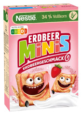 Nestlé Strawberry Minis, céréales entières aromatisées à la fraise, paquet de 7 (7x375g)