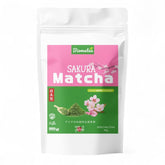 Thé Matcha Sakura 50 g – Qualité cérémonielle du Japon – Thé vert de qualité supérieure avec poudre de fleur de Sakura – Première récolte, moulu sur pierre, végétalien, sans additifs