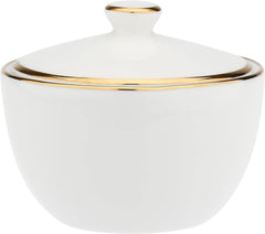- Zuckerdose aus Porzellan, Durchmesser 10cm, Höhe 7.3cm, Kollektion Majestà