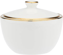 - Zuckerdose aus Porzellan, Durchmesser 10cm, Höhe 7.3cm, Kollektion Majestà