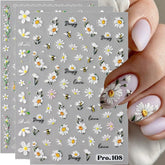 5Pcs Geprägte Gänseblümchen Nagelsticker Selbstklebend Blumen Nagelaufkleber Gänseblümchen Schmetterling Nagel Sticker Nageldesign Aufkleber Nägel Zubehör Blume Nail Sticker Flower Nail Art Stickers