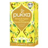 Pukka | Amestec de ceaiuri aromatizate bio „Lămâie și ghimbir cu o notă fină de miere de Manuka” | Încălzește-te și relaxează-te cu acest ceai | Pachet de 1 | 20 pliculețe de ceai