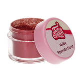 Funcakes Sparkle Dust Ruby : Poudre pétillante de qualité alimentaire pour la décoration de gâteaux, certifiée Halal