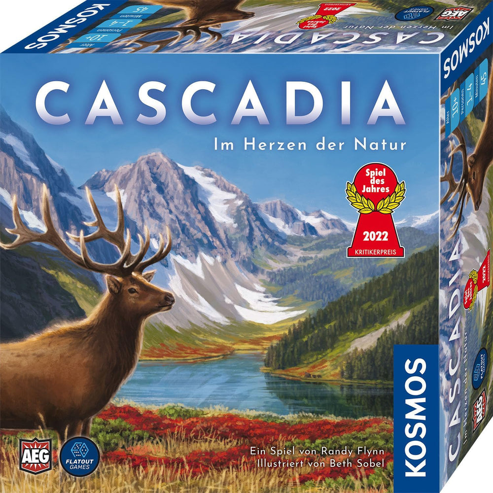 Kosmos 682590 Cascadia - Au cœur de la nature, jeu de l'année 2022, jeu de société avec éléments en bois, jeu familial pour 1 à 4 joueurs à partir de 10 ans, jeu de société