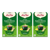 Yogi Tea - Thé vert au gingembre et citron, thé ayurvédique biologique aux épices et herbes, mélange de thé vert, gingembre et citron, Yogi Tea 3 Pack, 3X17 sachets de thé (51 sachets de thé au total), idéal comme cadeau