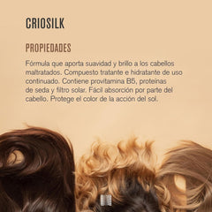 Après-shampooing Criosilk, 300 ml, à la provitamine B5 et aux protéines de soie, redonne souplesse et brillance aux cheveux abîmés, hydrate et régénère les cheveux Masque capillaire Naty Shop