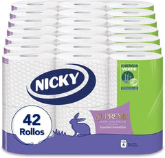 Papier toilette suprême, 42 rouleaux, 3 couches, 160 services par rouleau, Douceur irrésistible, Emballage facile à ouvrir, Papier certifié 100% Fsc