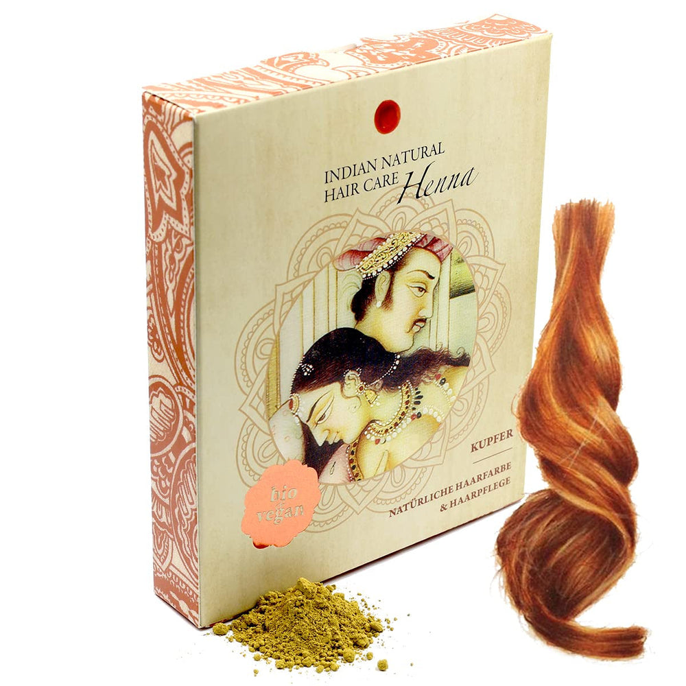 Henné - Cuivre - Coloration naturelle et soin des cheveux - Poudre - 200g Teinture capillaire Naty Shop Titre par défaut
