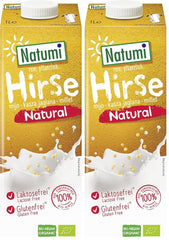 Natumi Bio Hirsedrink Natur, 6 x 1L - Laktosefrei, Vegan, Bio, Glutenfrei, Milchfreie, Milchfreie Alternative