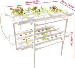 Kit de creștere hidroponică, sistem de creștere hidroponică din PVC, 2 straturi, 72 de găuri, sistem hidroponic, kit de creștere, sisteme de creștere a plantelor fără sol, sistem de cultură hidroponică fără sol în apă