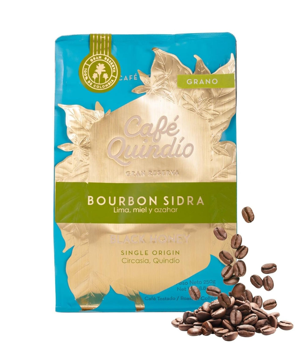 Cafea de Specialitate Cafe Quindio Bourbon Sidra - 100% boabe de cafea Arabica de origine unică Columbia - cu note naturale de iasomie și lime (250g) - ideală pentru Chemex sau V60