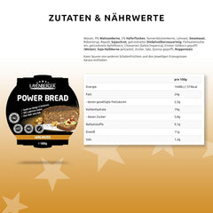 Layenberger Prower Bread Walnut, Eiweiß- Und Ballaststoffquelle, Ohne Konservierungsmittel, Ohne Hefe, Ohne Mehl, Mit 14G Protein Pro 100G, (1 X 500G) Mélange pour la pâtisserie et la cuisine Naty Shop