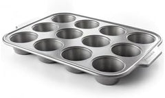 Plateau à muffins en acier aluminisé KitchenAid, antiadhésif, passe au four, passe au lave-vaisselle, gris Naty Shop