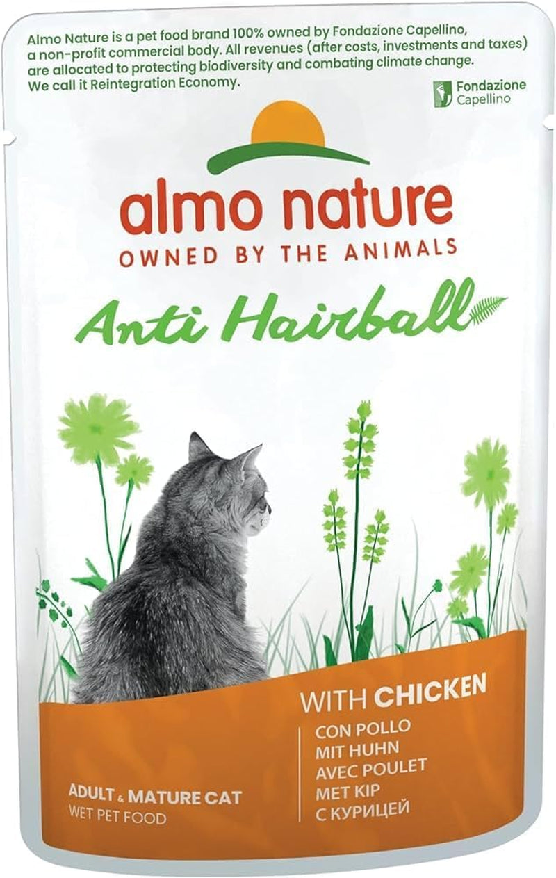 Almo Nature Functional - Anti-boules de poils - Nourriture humide pour chat adulte et mature - chez les chiots - Combat la formation de boules de poils - 70 g (paquet de 30)
