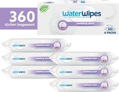 Water Wipes Lingettes nettoyantes pour bébé, 360 lingettes (paquet de 6), avec 99 % d'eau et d'extraits botaniques Lingettes humides pour bébé Naty Shop