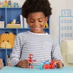SPIDEY et SES AMAZING FRIENDS Marvel Spidey Motorcycle Figure Jouet pour garçons et filles à partir de 3 ans Figurines d'action Naty Shop