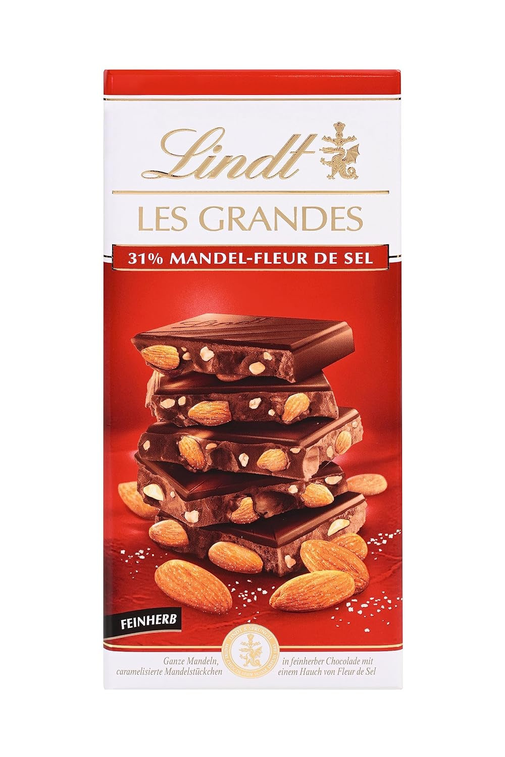 Lindt, Amandes salées et morceaux d'amandes caramélisées au chocolat noir fin, 150 grammes Bonbons au chocolat Naty Shop Default Title