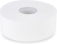Papier toilette Quicky Jumbo 2 épaisseurs, 25 cm Ø, blanc brillant, gaufré à pois fins, 6 rouleaux - absorbant et indéchirable pour une hygiène maximale, idéal pour les institutions publiques et l'industrie