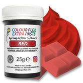 Colorant alimentaire Sugarflair Colourflex Extra Paste, rouge - Colorant alimentaire comestible pour crème au beurre, chocolat, pâte à sucre, glaçage, fondant, mélanges à gâteaux, pâte et plus - 25g