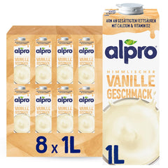 Alpro Vanille Sojamelk 8x1L - Veganistisch en rijk aan calcium