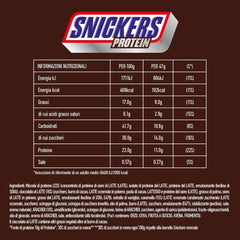 Snickers Chocolade-eiwitrepen - Rijke smaak met karamel-hazelnoten en nougat, bulkverpakking 18x47g