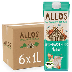 Allos Mandeldrink sans Zucker | Mandel Drink Natur | Boire à la base de Pflanzen | Mandel | Boisson végétalienne | sans lactose | 1 litre (6 pièces)