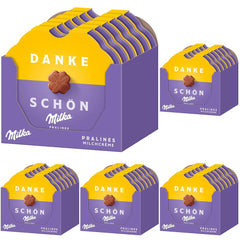 Milka Little Thank You Chocolates 12 x 44 g, chocolats à la crème de lait fine enrobés de chocolat au lait alpin (paquet de 5)