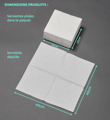 - Serviettes en fibre de soie - Noir - Serviettes en papier certifiées Fsc® - Recyclables et biodégradables - Format 40 X 40 Cm - 3 épaisseurs - 40 serviettes