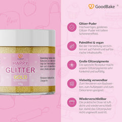 Goodbake Happy Glitter Gold - Paillettes alimentaires comestibles, 10 grammes Glitter Naty Shop