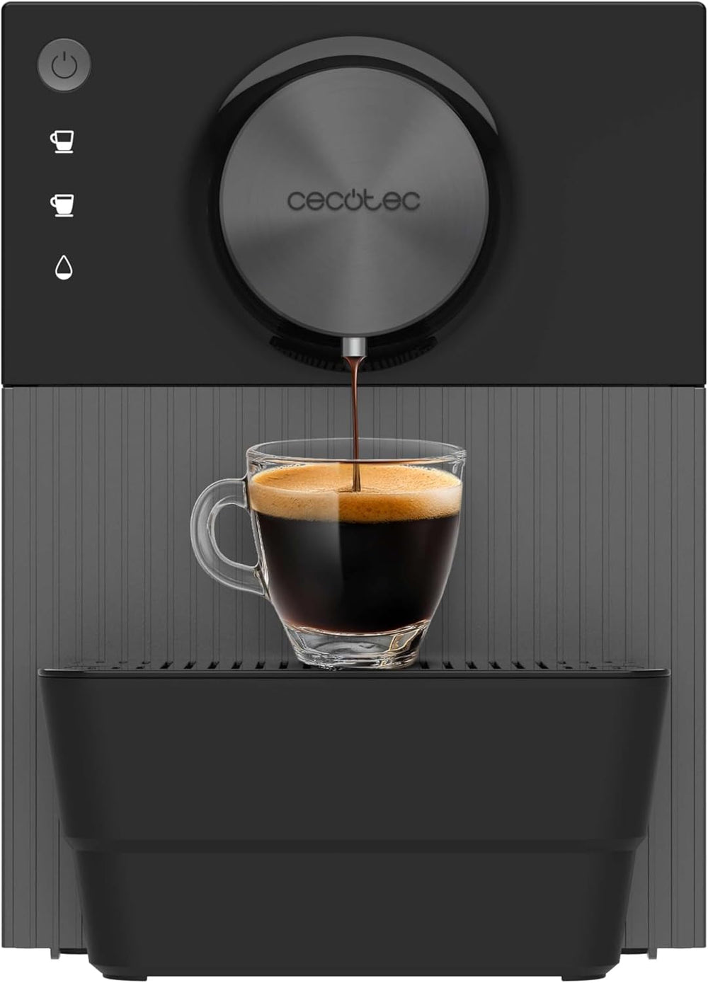 Machine à expresso compacte Cecotec Cremmaet Cube, 1350 W, système de pressage 10 g, système de pré-infusion, 19 bars, système thermobloc, 5 réglages de mouture, panneau de commande tactile