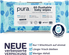 Lingettes jetables écologiques pour peau sensible de bébé, 70 lingettes (1 paquet) 99 % d'eau, 100 % sans plastique, pour peaux sensibles sujettes à l'eczéma, nouveau-né, biodégradables, végétaliennes