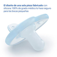 Philips AVENT Soothie - Sucette sans BPA pour bébés âgés de 0 à 6 mois, bleu/bleu clair (modèle SCF099/21)