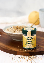 Fuchs Gewürze - Porridge Topping "Sweet Dukkah" - Garniture croustillante avec du jambon, du sésame et des pommes pour les flocons d'avoine - Ingrédient naturel - 60 g en dose variable, recyclable